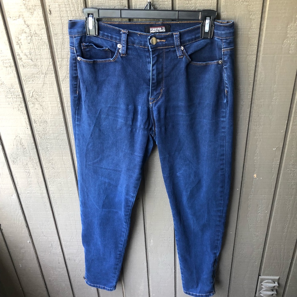 Zipper Ankle Forever 21 Stretch Jeans